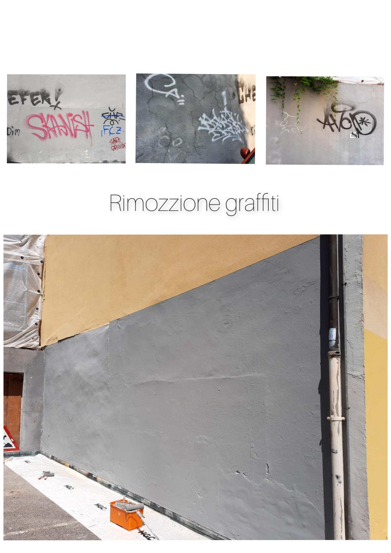 Rimozzione graffiti e tinteggiatura